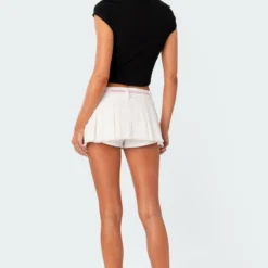 Washed Denim Pleated Micro Skort -Default Template 2 03.2124400