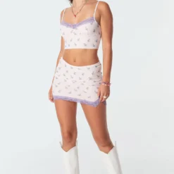 Flora Mesh Mini Skirt