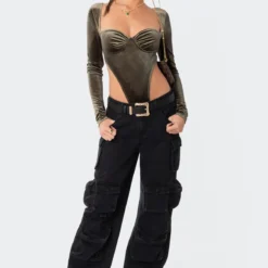 Velvet High Cut Cupped Bodysuit