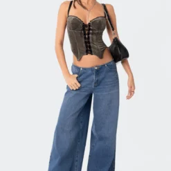 Lacey Cupped Velvet Corset