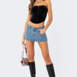 Finley Lace Up Velvet Corset -Default Template 2 10.1113441