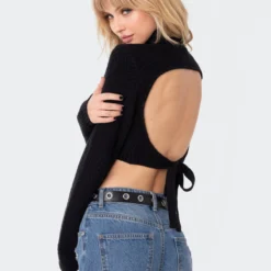 Brynn Open Back Cropped Sweater -Default Template 2 10.190443