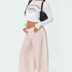 Snap Off Low Rise Track Pants