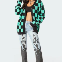 Nolan Check Oversized Cardigan -Default Template 2 10.250851