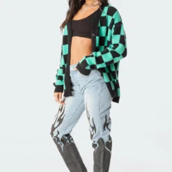 Nolan Check Oversized Cardigan -Default Template 2 10.250860