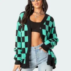 Nolan Check Oversized Cardigan