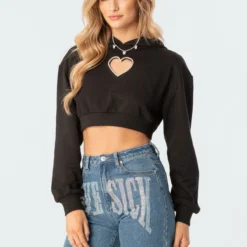 Diamond Heart Cropped Hoodie -Default Template 2 10.251224