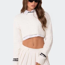 Desta Cable Knit Cropped Sweater -Default Template 2 11 113608