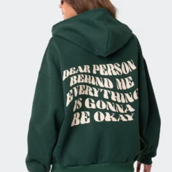 Everything'S Ok Zip Up Oversized Hoodie -Default Template 2 11 114647