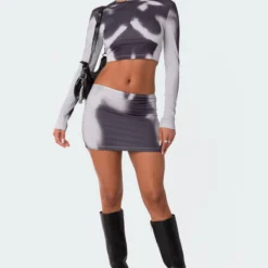 Through U Low Rise Printed Mini Skirt -Default Template 2 11 114763