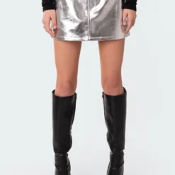 Metallic Faux Leather Skirt -Default Template 2 11 114872
