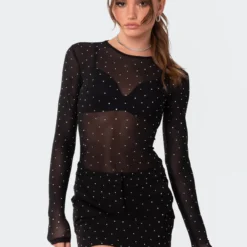 Bling Rhinestone Sheer Mesh Bodysuit -Default Template 2 11 115819