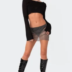 Rhinestone Fishnet Mini Skirt -Default Template 2 11.2910235