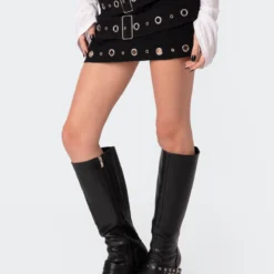 Third Eye-Lets Low Rise Denim Mini Skirt -Default Template 2 11.297829