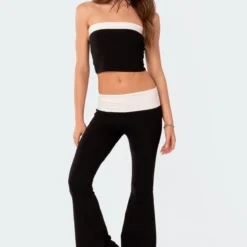 Contrast Fold Over Tube Top