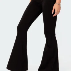 Contrast Fold Over Flared Leggings -Default Template 2 3.280109 2