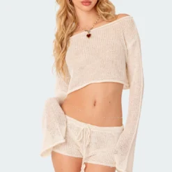 Riya Off Shoulder Knitted Crop Top
