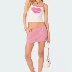 Cheeky Low Rise Denim Micro Skirt