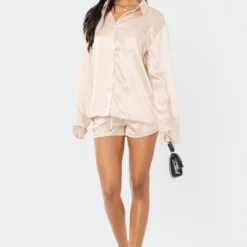 Dreamy Feathered Satin Shirt