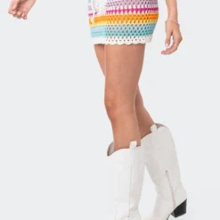 Rainbow Crochet Lace-Up Mini Skirt -Default Template 2 4.7PartII2008