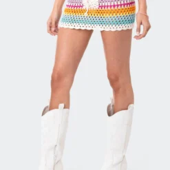 Rainbow Crochet Lace-Up Mini Skirt -Default Template 2 4.7PartII2012