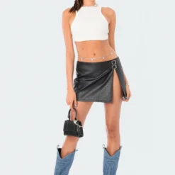 Gwyneth Faux Leather Mini Skirt