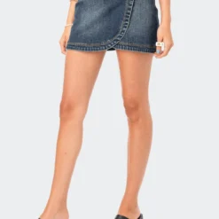 Wrap Low-Rise Denim Mini Skirt -Default Template 2 5.3.223001