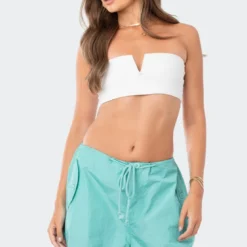 V Strapless Crop Top