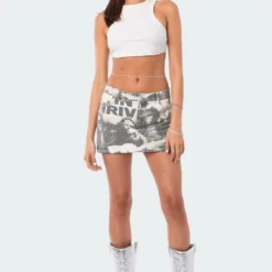 Rock Washed Denim Skirt