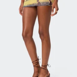 Picture Perfect Printed Mesh Mini Skirt -Default Template 2 6.50632