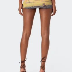 Picture Perfect Printed Mesh Mini Skirt -Default Template 2 6.50637