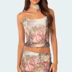 Tapestry Printed Mesh Corset