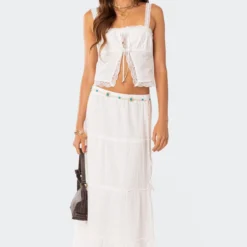 Peony Split Front Lacey Top -Default Template 2 6.5II4646