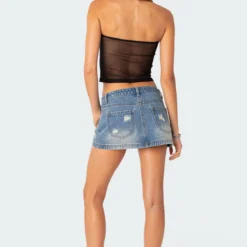 Distressed Denim Mini Skirt -Default Template 2 6.6 II9743