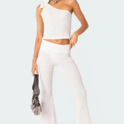 Amalia Textured Knit Fold Over Pants