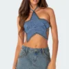 Starlet Studded Denim Crop Top -Default Template 2 6.67527