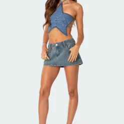 Starlet Studded Denim Crop Top -Default Template 2 6.67532