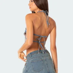 Starlet Studded Denim Crop Top -Default Template 2 6.67565