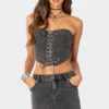 Waverly Denim Lace Up Corset -Default Template 2 6.6II8498