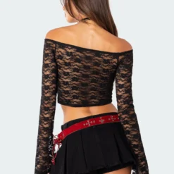 Laura Off Shoulder Sheer Lace Top -Default Template 2 6.6II8754