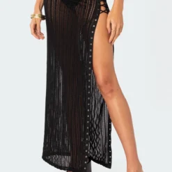 Lucea Lace Up Sheer Knit Maxi Skirt -Default Template 2 6.6II9280