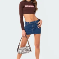 Laiha Low-Rise Denim Mini Skirt