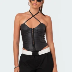 Mila Faux Leather Corset
