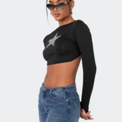 Starlight Open-Back Rhinestone Crop Top -Default Template 2 8.222930