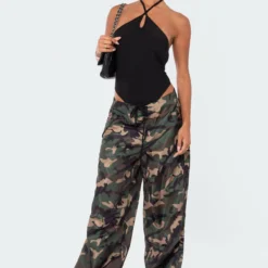 Camo Nylon Cargo Pants