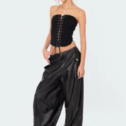 Rebel Faux Leather Cargo Pants -Default Template 2 8.234437