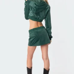 Viola Cropped Velour Zip Up Hoodie -Default Template 2 9.190642