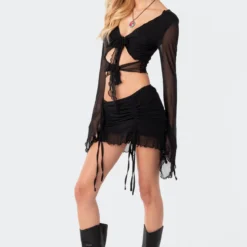 Indigo Gathered Mesh Mini Skirt -Default Template 2 9.192065 f60f3f90 e8b1 4051 9f9e ac0e4e6720be