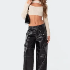 Faye Faux Leather Cargo Pants