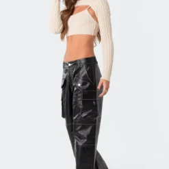 Faye Faux Leather Cargo Pants -Default Template 2 9.192215